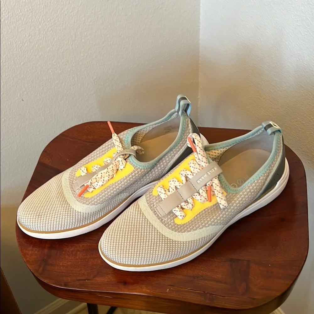 Cole Haan Women's Gray and Yellow Sneakers - Picture 2 of 3